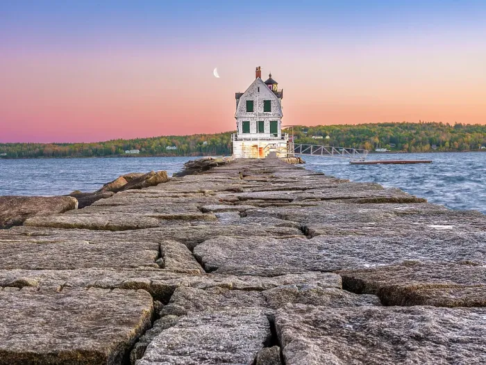 Framed Print : The Rockland Harbor Breakwater Lighthouse, often referred to simply as the Rockland Breakwater Lighthouse, is located at the end of a nearly one-mile granite breakwater in Rockland, Maine, New England, USA Framed Print : The Rockland Harbor Breakwater Lighthouse, often referred to simply as the Rockland Breakwater Lighthouse, is located at the end of a nearly one-mile granite breakwater in Rockland, Maine, New England, USA