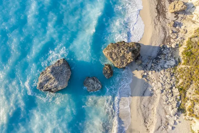 Framed Print : Rocks on Megali Petra beach, Lefkada, Ionian Islands region, Greece Framed Print : Rocks on Megali Petra beach, Lefkada, Ionian Islands region, Greece
