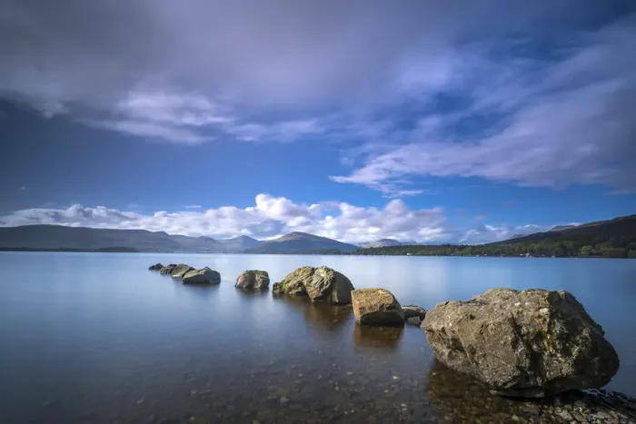 Framed Print : Rocks in Milarrochy Bay against sky, Loch Lomond, Loch Lomond and The Trossachs National Framed Print : Rocks in Milarrochy Bay against sky, Loch Lomond, Loch Lomond and The Trossachs National