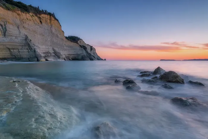 Framed Print : Rocky cliffs at Loggas Beach, Corfu Island, Ionian Islands, Greece Framed Print : Rocky cliffs at Loggas Beach, Corfu Island, Ionian Islands, Greece