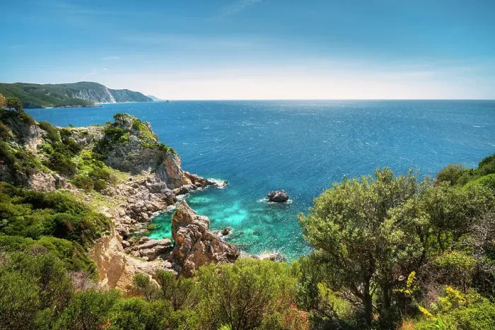 Framed Print : Rocky coast near Paleokastritsa, Corfu Island, Ionian Islands, Greece Framed Print : Rocky coast near Paleokastritsa, Corfu Island, Ionian Islands, Greece