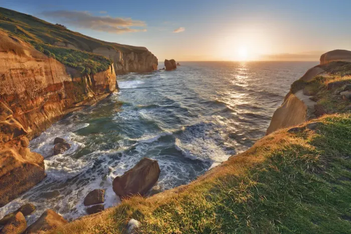 Framed Print : Rocky coast - New Zealand, South Island, Otago, Dunedin, Tunnel Beach Framed Print : Rocky coast - New Zealand, South Island, Otago, Dunedin, Tunnel Beach