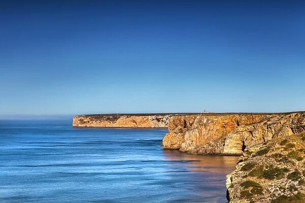 Rocky coast, Praia do Beliche, Cabo de Sao Vicente, Costa Vicentina, Algarve, Portugal