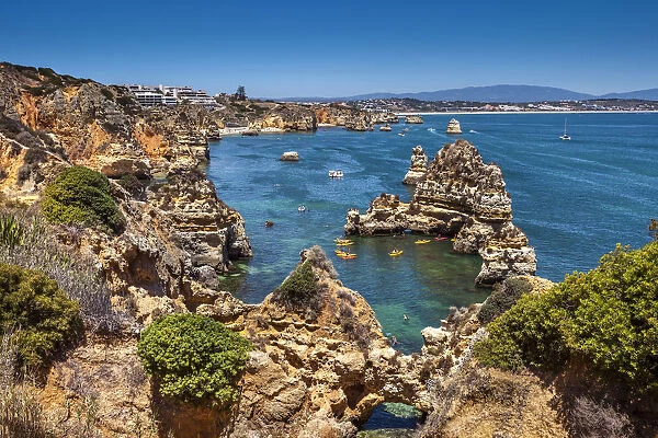 Rocky coast, Praia do Camilo, Lagos, Algarve, Portugal