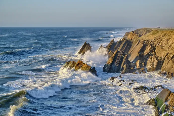 Framed Print : The rocky coast of Sao Pedro de Moel on a windy day. Marinha Grande, Leiria. Portugal Framed Print : The rocky coast of Sao Pedro de Moel on a windy day. Marinha Grande, Leiria. Portugal