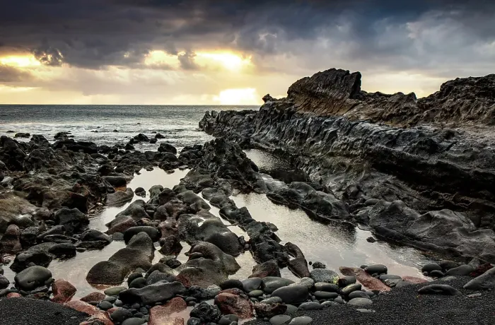 Framed Print : Rocky coastline at sunset, Playa Montana Bermeja, near El Golfo, Lanzarote, Canary Islands, Spain Framed Print : Rocky coastline at sunset, Playa Montana Bermeja, near El Golfo, Lanzarote, Canary Islands, Spain