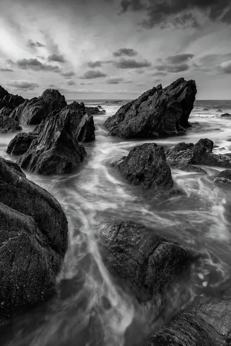 Framed Print : Rocky cove on the North Devon coast, Devon, England. Winter (January) 2019 Framed Print : Rocky cove on the North Devon coast, Devon, England. Winter (January) 2019