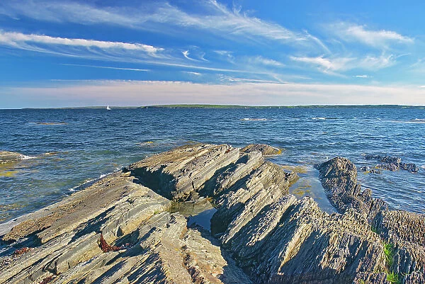 Rocky landscape on the Atlantic Ocean, Blue Rocks, Nova Scotia, Canada