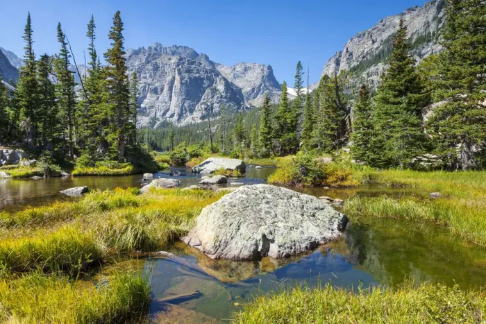 Framed Print : Rocky Mountain Landscape Near Dream Lake, Rocky Mountain National Park, Colorado Framed Print : Rocky Mountain Landscape Near Dream Lake, Rocky Mountain National Park, Colorado