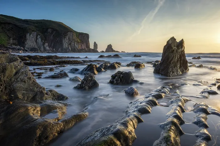 Framed Print : Rocky seascape at Bantham in the South Hams of Devon, England. Winter (February) 2025 Framed Print : Rocky seascape at Bantham in the South Hams of Devon, England. Winter (February) 2025