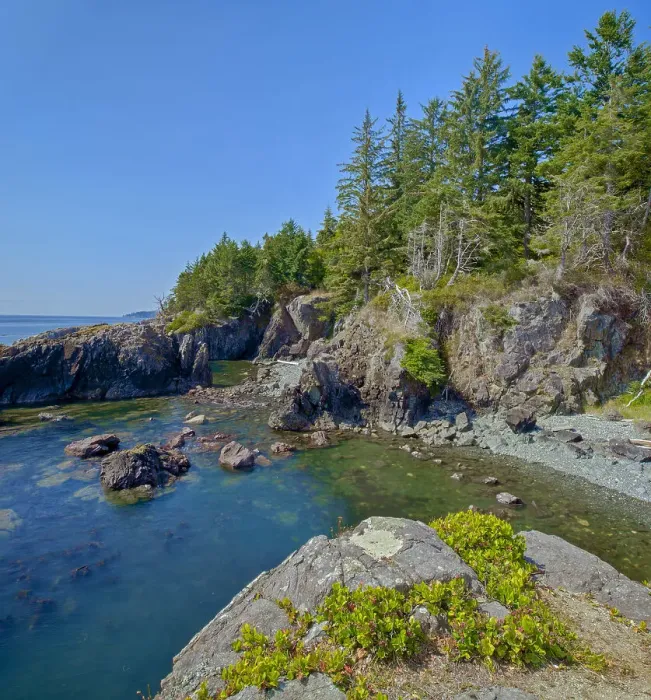 Framed Print : Rocky shoreline at edge of Sandcut Beach. STrait of Juan de Fuca Jordan River Regional Park, British Columbia, Canada Framed Print : Rocky shoreline at edge of Sandcut Beach. STrait of Juan de Fuca Jordan River Regional Park, British Columbia, Canada