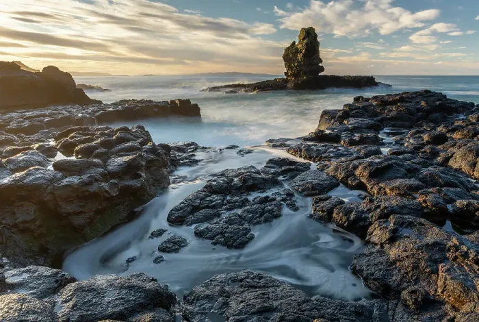 Framed Print : Rocky shores around Sea Gull Isle near Giant's Causeway on the Causeway Coast, Northern Ireland, UK. Autumn (November) 2022