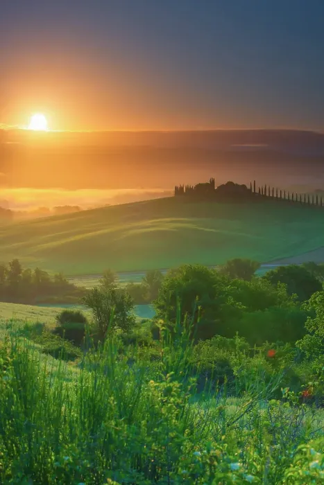 Framed Print : Rolling hills near San QUirico d'Orcia, Tuscany, Italy