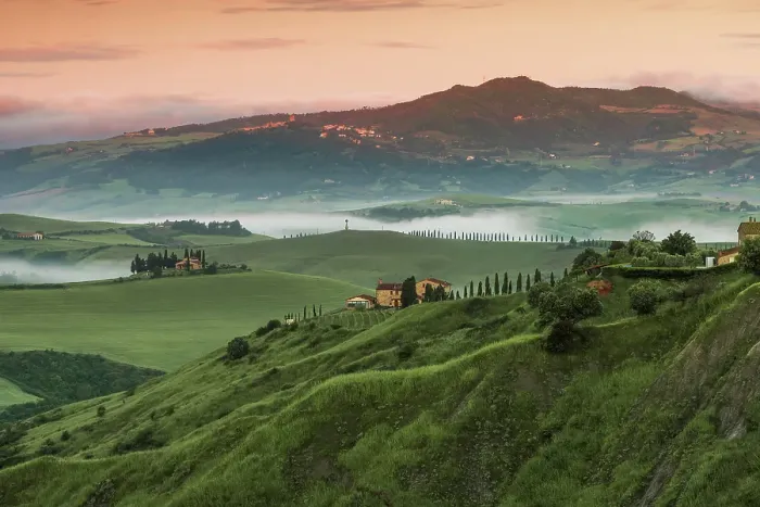 Framed Print : Rolling hills around the town of Volterra, Tuscany, Italy Framed Print : Rolling hills around the town of Volterra, Tuscany, Italy
