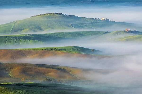 Rolling hills in Val D Orcia Tuscany, Italy