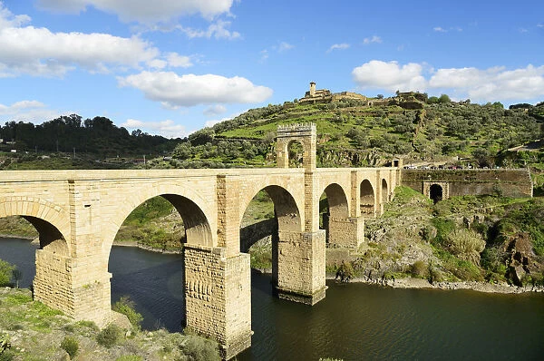 The roman bridge of Alcantara (Trajans Bridge) is a stone arch bridge built