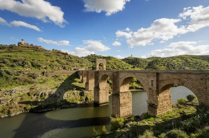 Framed Print : The roman bridge of Alcantara (Trajans Bridge) is a stone arch bridge built over