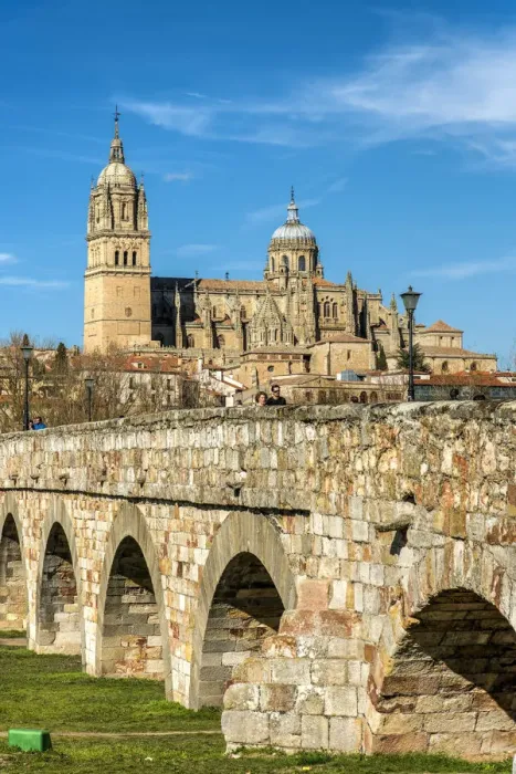 Framed Print : Roman bridge with the Cathedral in the background, Salamanca, Castile and Leon, Spain Framed Print : Roman bridge with the Cathedral in the background, Salamanca, Castile and Leon, Spain