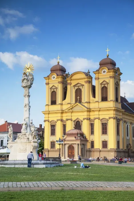 Framed Print : Roman Catholic Cathedral and Trinity Column in Piata Unirii, Timisoara, Banat, Romania Framed Print : Roman Catholic Cathedral and Trinity Column in Piata Unirii, Timisoara, Banat, Romania