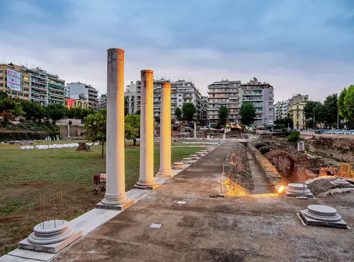 Framed Print : Roman Forum at dusk, Thessaloniki, Central Macedonia, Greece Framed Print : Roman Forum at dusk, Thessaloniki, Central Macedonia, Greece