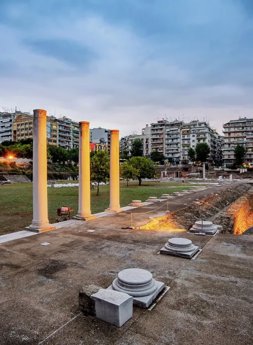 Framed Print : Roman Forum at dusk, Thessaloniki, Central Macedonia, Greece Framed Print : Roman Forum at dusk, Thessaloniki, Central Macedonia, Greece