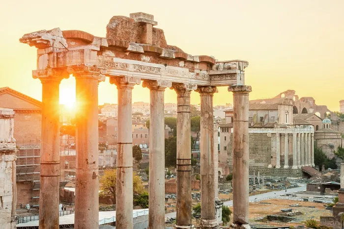 Framed Print : The Roman Forums (Imperial Fora) at sunrise. Rome, Lazio, Italy Framed Print : The Roman Forums (Imperial Fora) at sunrise. Rome, Lazio, Italy