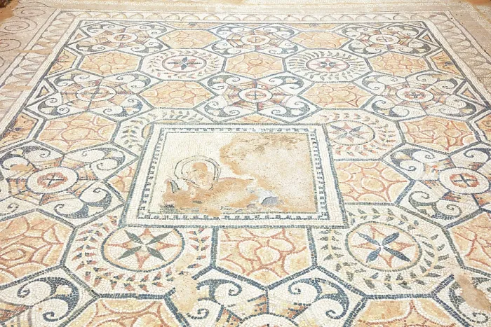 Framed Print : A Roman mosaic in the archaeological site of Nora, Pula, Cagliari, South Sardinia, Italy Framed Print : A Roman mosaic in the archaeological site of Nora, Pula, Cagliari, South Sardinia, Italy