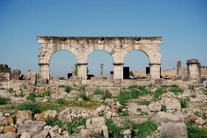Framed Print : roman ruins of Volubilis, Meknes, Morocco