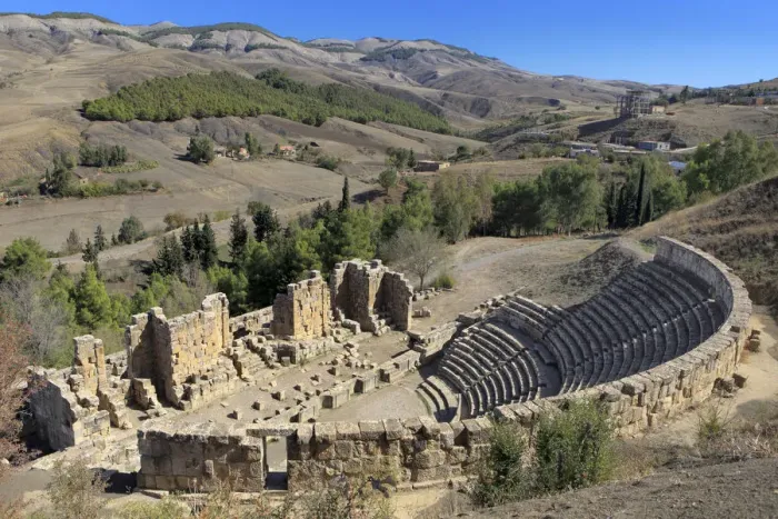 Framed Print : Roman Theater, Ruins of ancient city Cuicul, Djemila, Setif Province, Algeria Framed Print : Roman Theater, Ruins of ancient city Cuicul, Djemila, Setif Province, Algeria