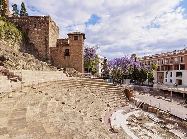 Roman theatre and The Alcazaba, Malaga, Andalusia, Spain