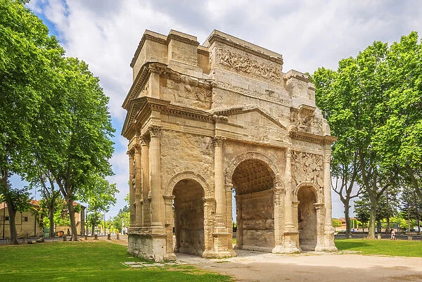 Roman Triumphal Arch of Orange, Orange, Vaucluse, Provence-Alpes-Cotes d'Azur, France