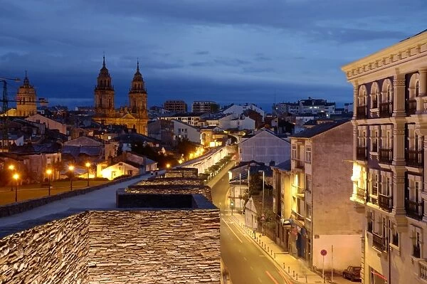 Roman Walls & Cathedral, Lugo, Galicia, Spain