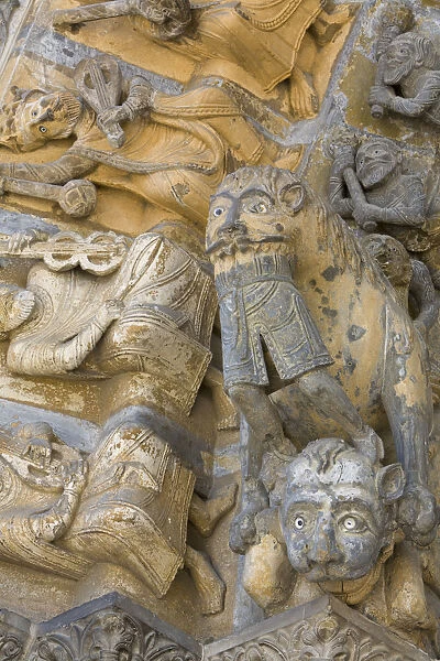 Romanesque Doorway Details, Eglise Sainte Croix, Oloron-Sainte-Marie, Pyrenees-Atlantiques