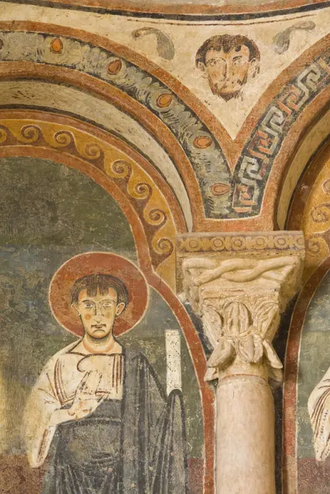 Framed Print : Romanesque Frescos, Cathedral St-Lizier, St-Lizier, Ariege, Midi Pyrenees, France Framed Print : Romanesque Frescos, Cathedral St-Lizier, St-Lizier, Ariege, Midi Pyrenees, France