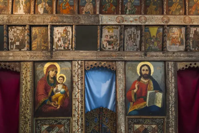 Framed Print : Romania, Bucharest, Museum of the Romanian Peasant, Romanian Orthodox church altar Framed Print : Romania, Bucharest, Museum of the Romanian Peasant, Romanian Orthodox church altar