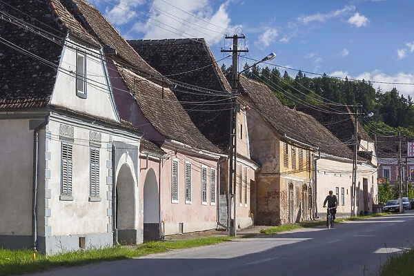 Romania, Transylvania, Biertan, town buiding detail