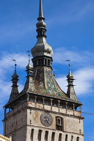 Romania, Transylvania, Sighisoara, clock tower, built in 1280, morning