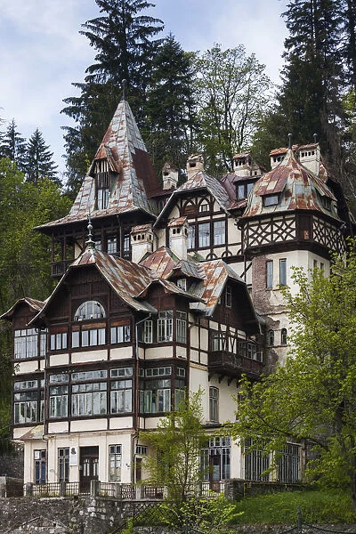 Romania, Transylvania, Sinaia, antique resort building