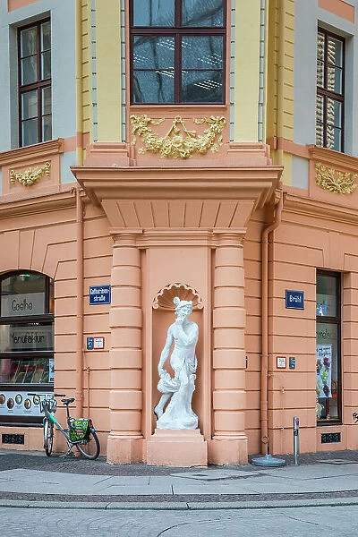 Romanushaus (Baroque building), Katharinenstrasse, Leipzig, Saxony, Germany