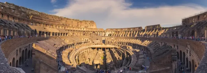 Framed Print : Rome, Lazio, Italy. Inside the colosseum at sunset