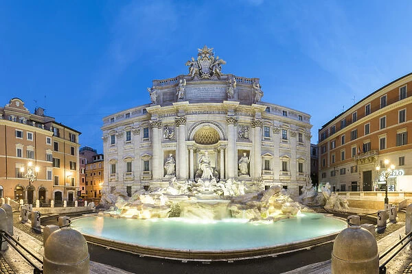 Rome, Lazio, Italy. Trevi Fountain at dusk