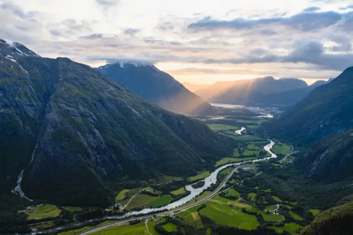 Framed Print : Romsdalen valley and Rauma river, More og Romsdal, Norway
