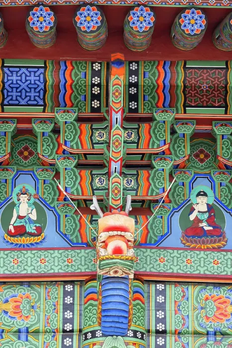 Framed Print : Detail of roof at Okryeonseonwon Temple, Busan, South Korea Framed Print : Detail of roof at Okryeonseonwon Temple, Busan, South Korea