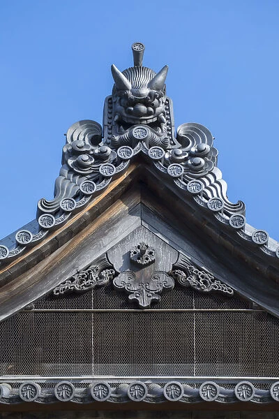 Roof detail of Shofuku-ji Temple, Fukuoka, Kyushu, Japan