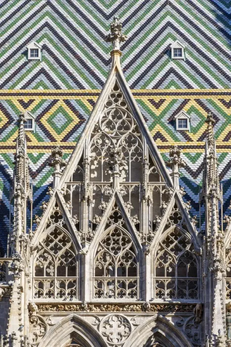 Framed Print : Roof tiles mosaic, St. Stephens Cathedral or Stephansdom, Vienna, Austria