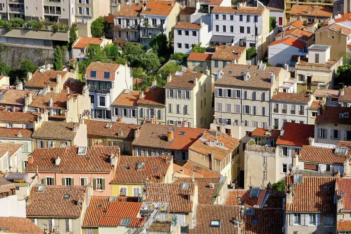 Framed Print : Roofs of the old districts of Marseille. France Framed Print : Roofs of the old districts of Marseille. France