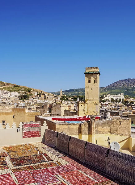 Rooftop Terrace in the Old Medina, Fes, Fez-Meknes Region, Morocco