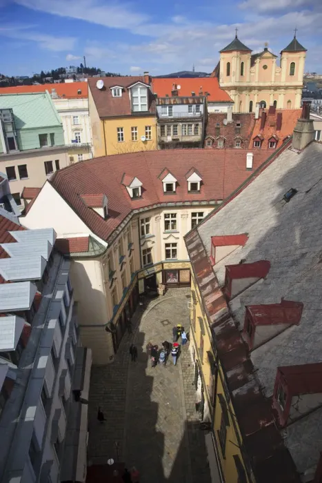 Framed Print : Rooftops and alleyway of Old Bratislava, Slovakia Framed Print : Rooftops and alleyway of Old Bratislava, Slovakia