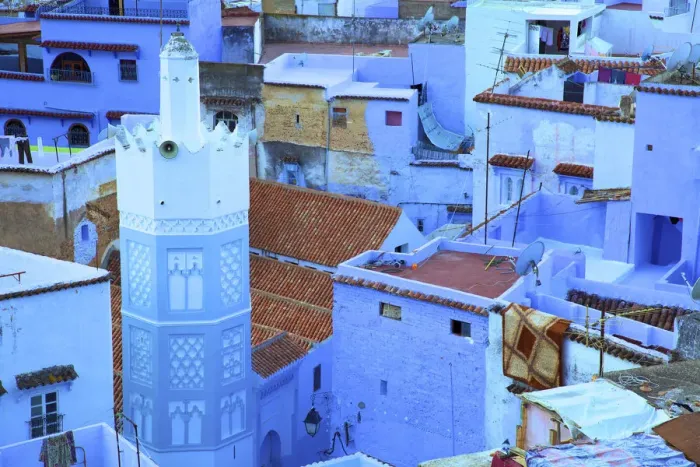 Framed Print : Rooftops Of Chefchaouen, Morocco, North Africa Framed Print : Rooftops Of Chefchaouen, Morocco, North Africa