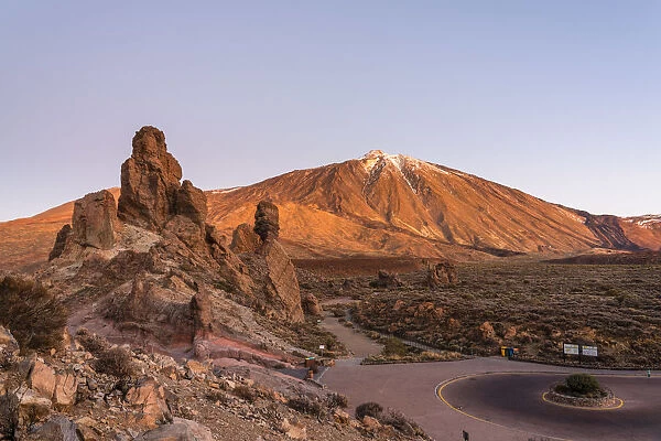 Roques de Garcia with mount Teide in background. Tenerife, Canary Islands, Spain